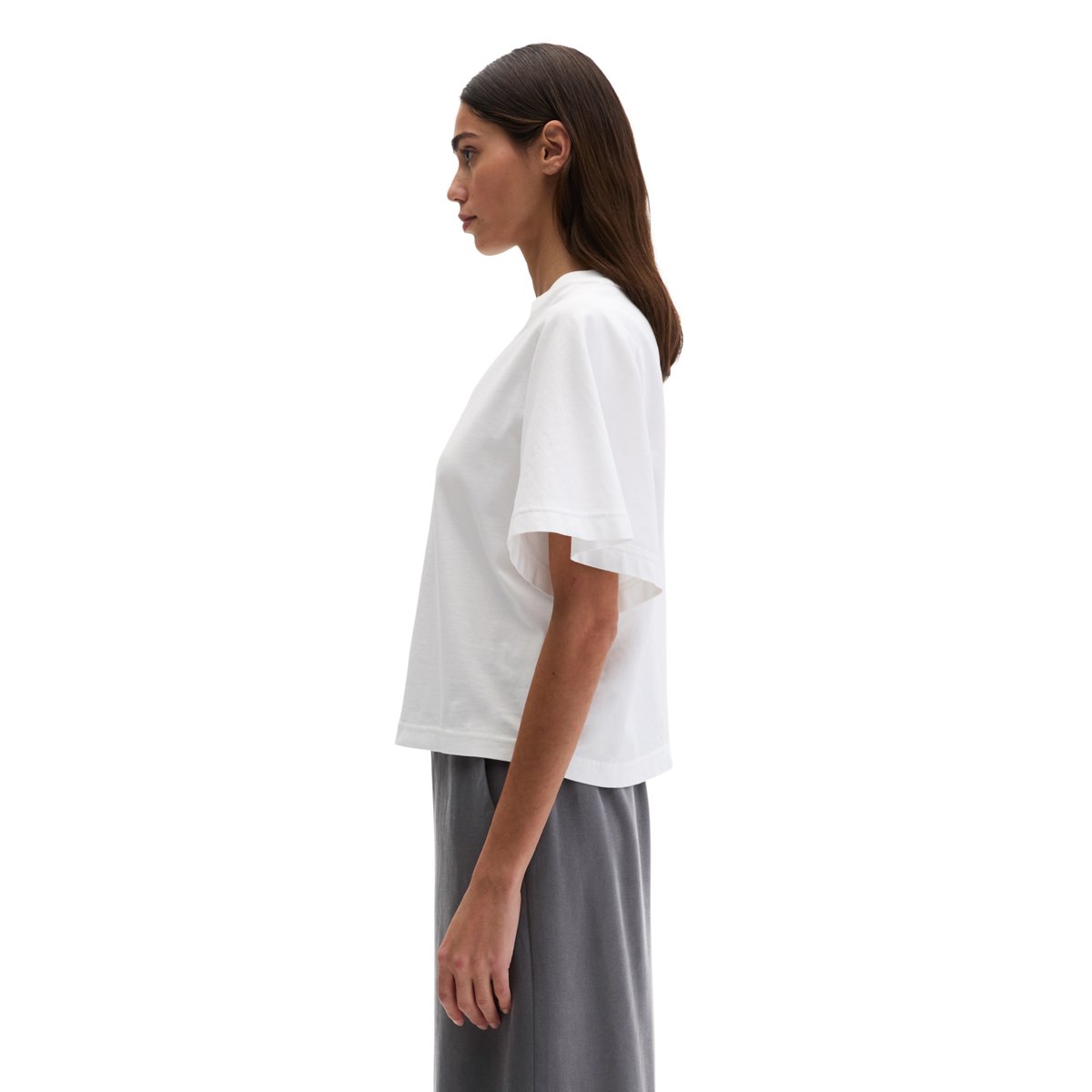 T-shirt loose en coton bio régénéré blanc, MARC O'POLO