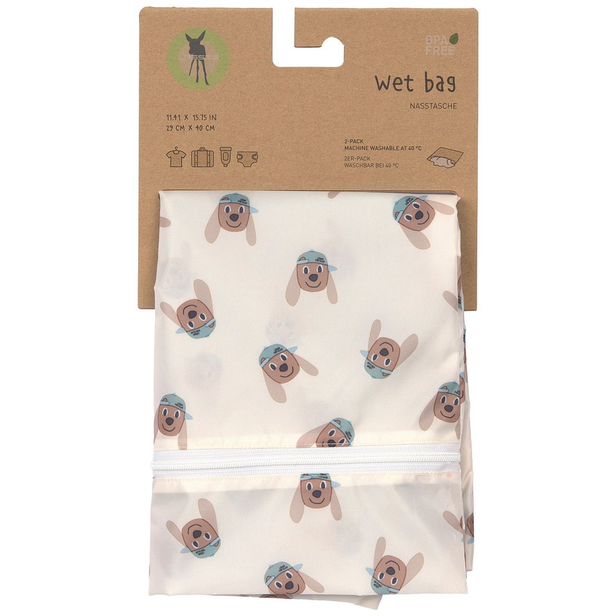 Lot de 2 sacs étanches pour vêtements mouillés vert, marron, LASSIG
