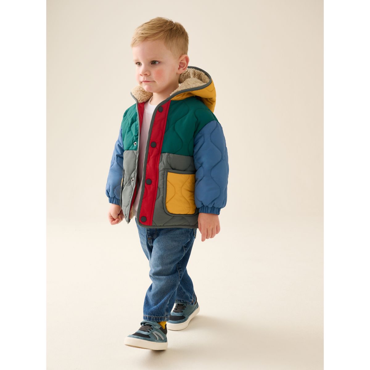 Manteau matelassé bloc de couleur, NEXT