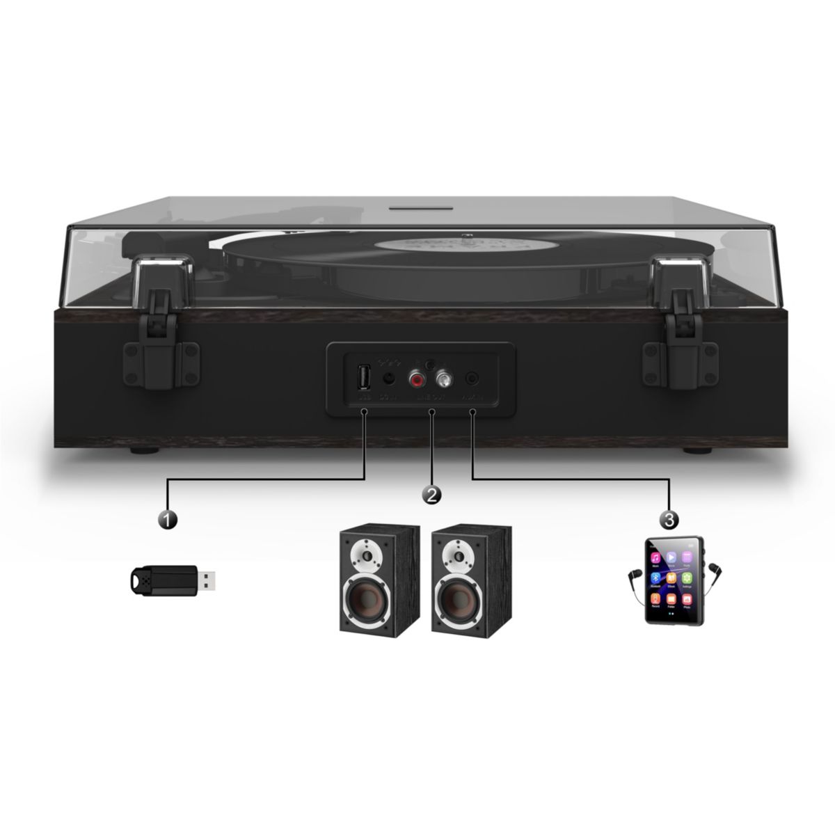 Platine vinyle TT-B500 BT couleur unique, OGLO#