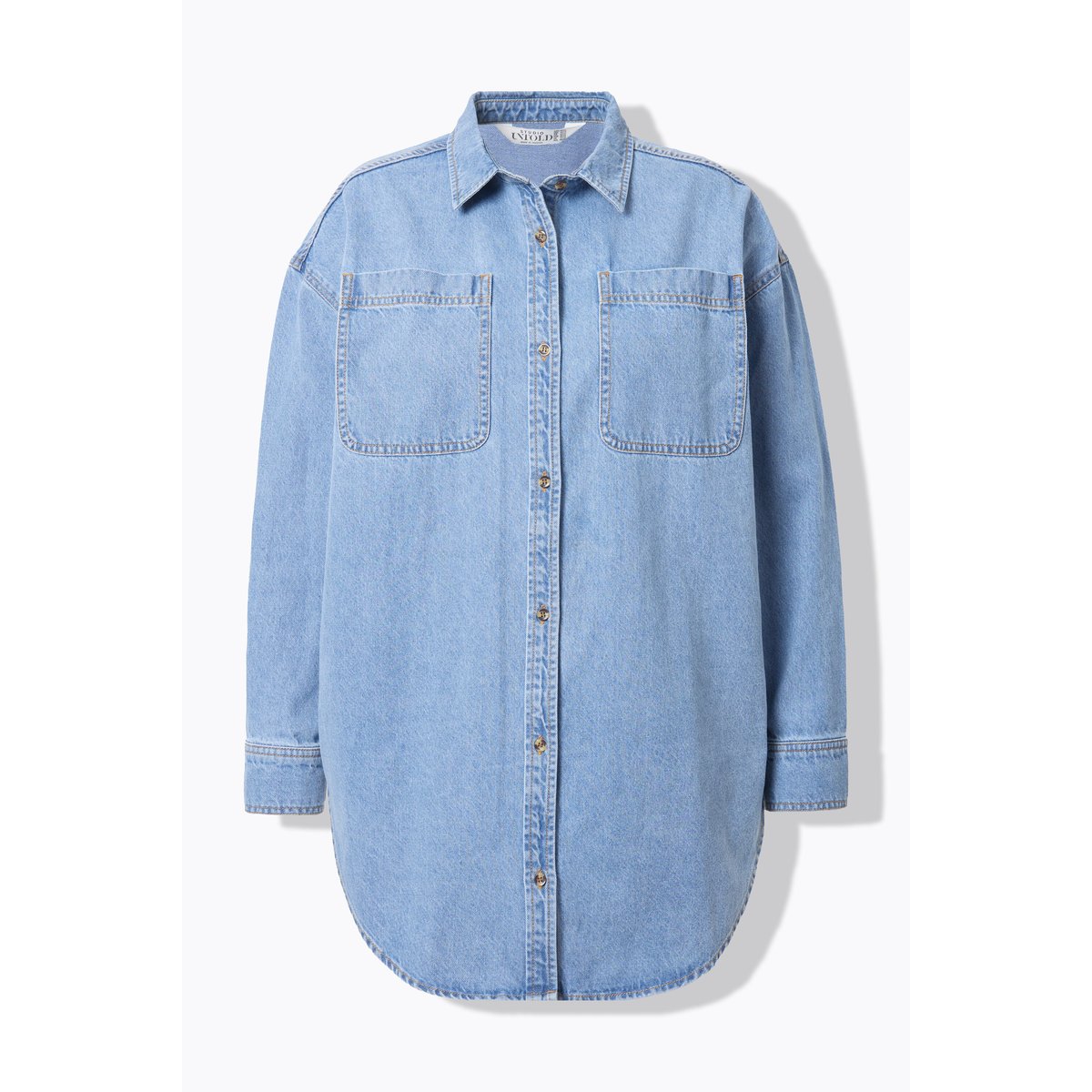 Chemisier en jean oversize, col chemise bleu jean, STUDIO UNTOLD