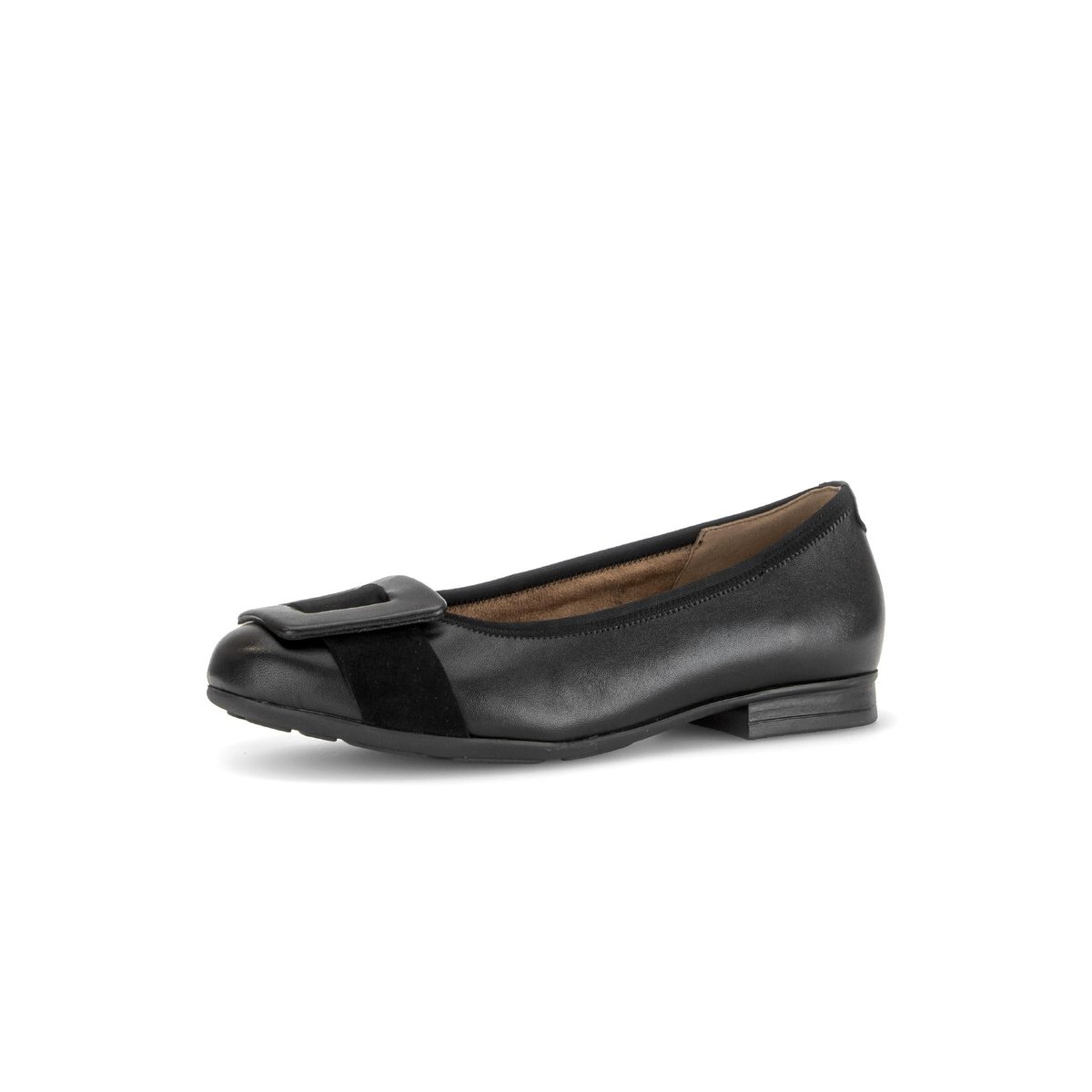 Ballerines en cuir lisse à talon décroché noir, GABOR