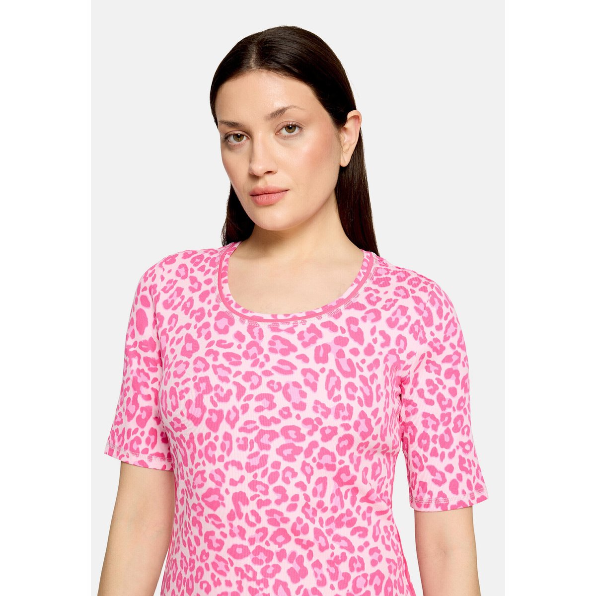 T-shirt basique de texture côtelée rosé/pink, BETTY BARCLAY