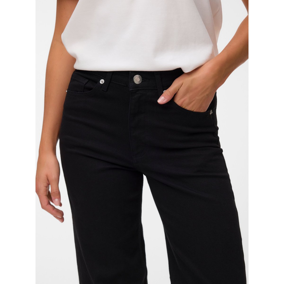 Jean À Coupe Large black denim, VERO MODA
