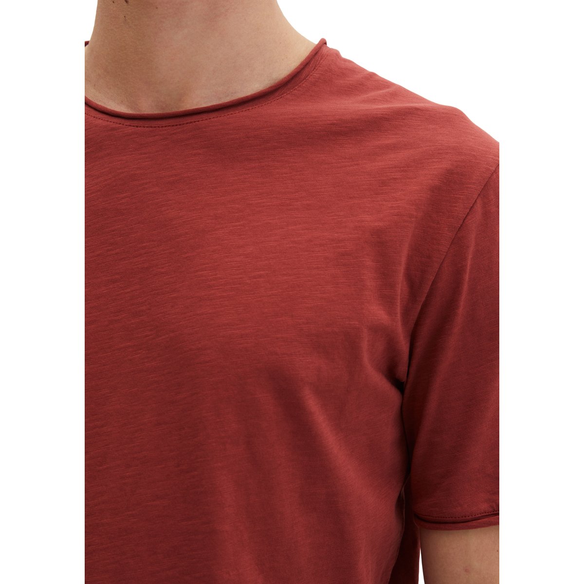 T-shirt regular en jersey slub doux rouge, MARC O'POLO