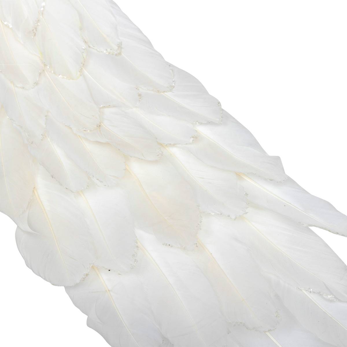 Paon de Noël blanc en plumes H. 60 cm blanc, FEERIC LIGHTS & CHRISTMAS