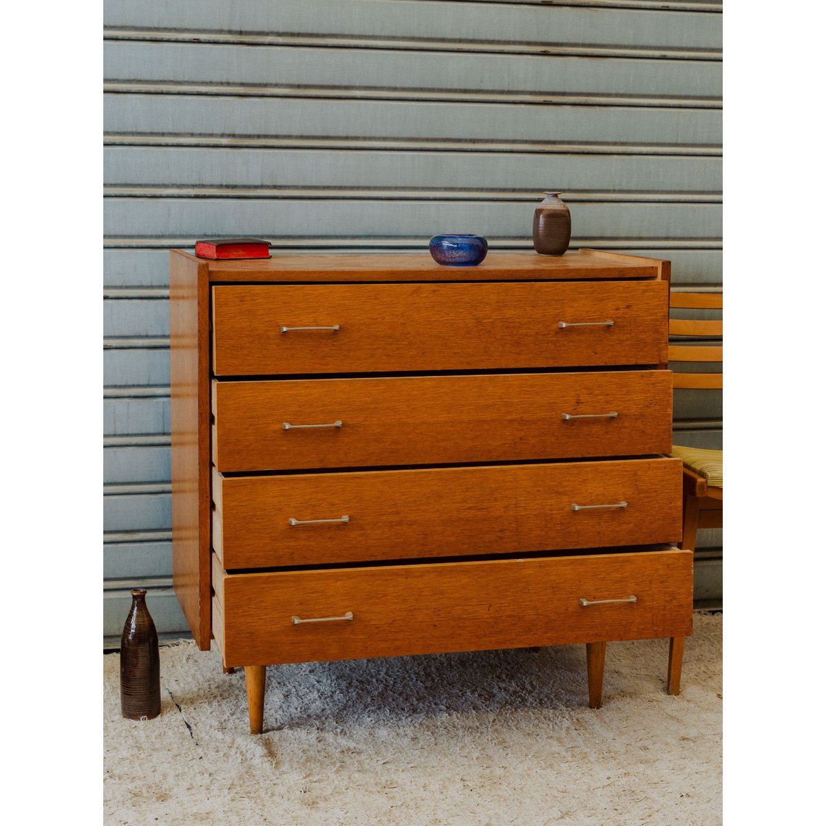 Commode en bois Olga N°1127 - Bon état bois foncé, DEBONGOUT