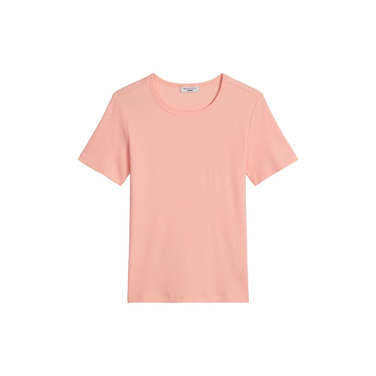 T-shirt slim en jersey côtelé doux rose pale, MARC O’POLO DENIM