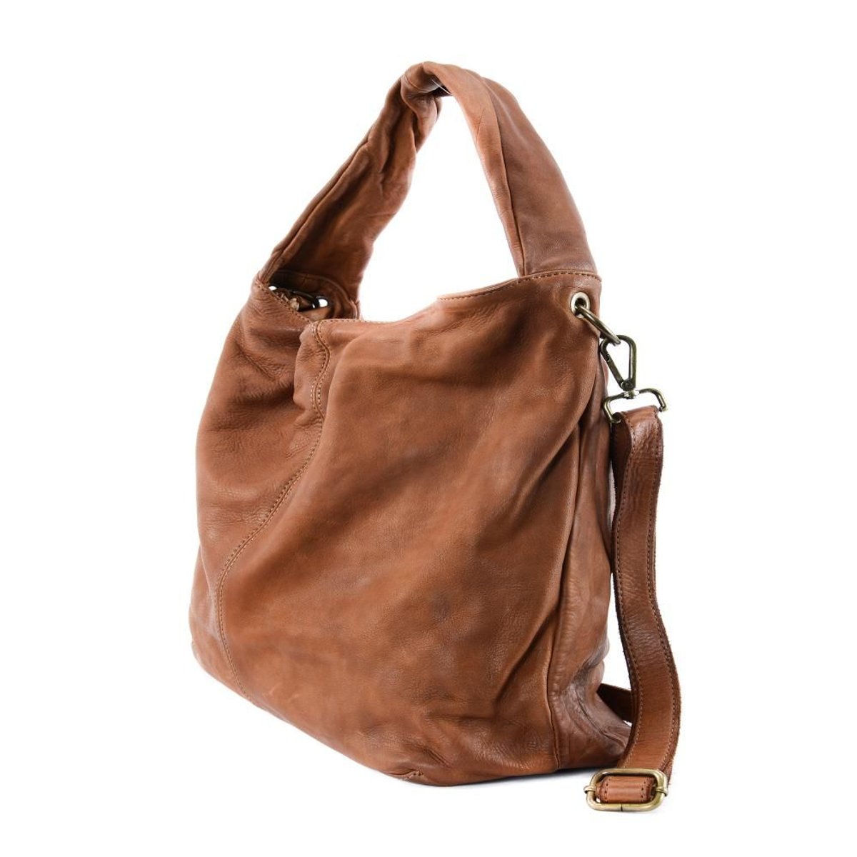 Sac à main en cuir vintage italien MISS BARDOT cognac, OH MY BAG