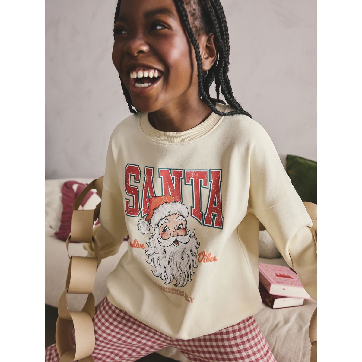 Pyjama avec sweat père noël rouge/écru, NEXT