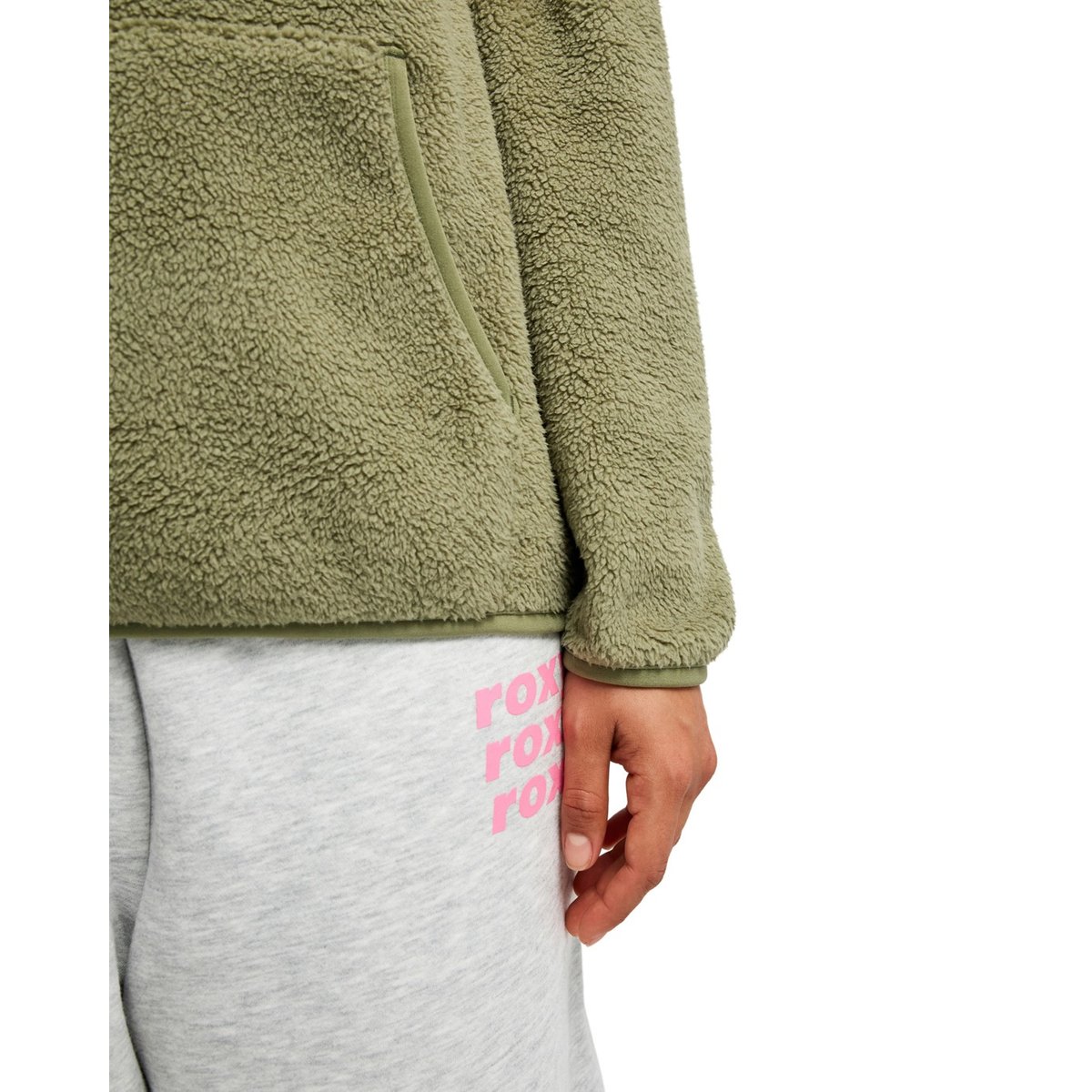 Sweat à capuche en sherpa COOL CALLING. vert oil green, ROXY