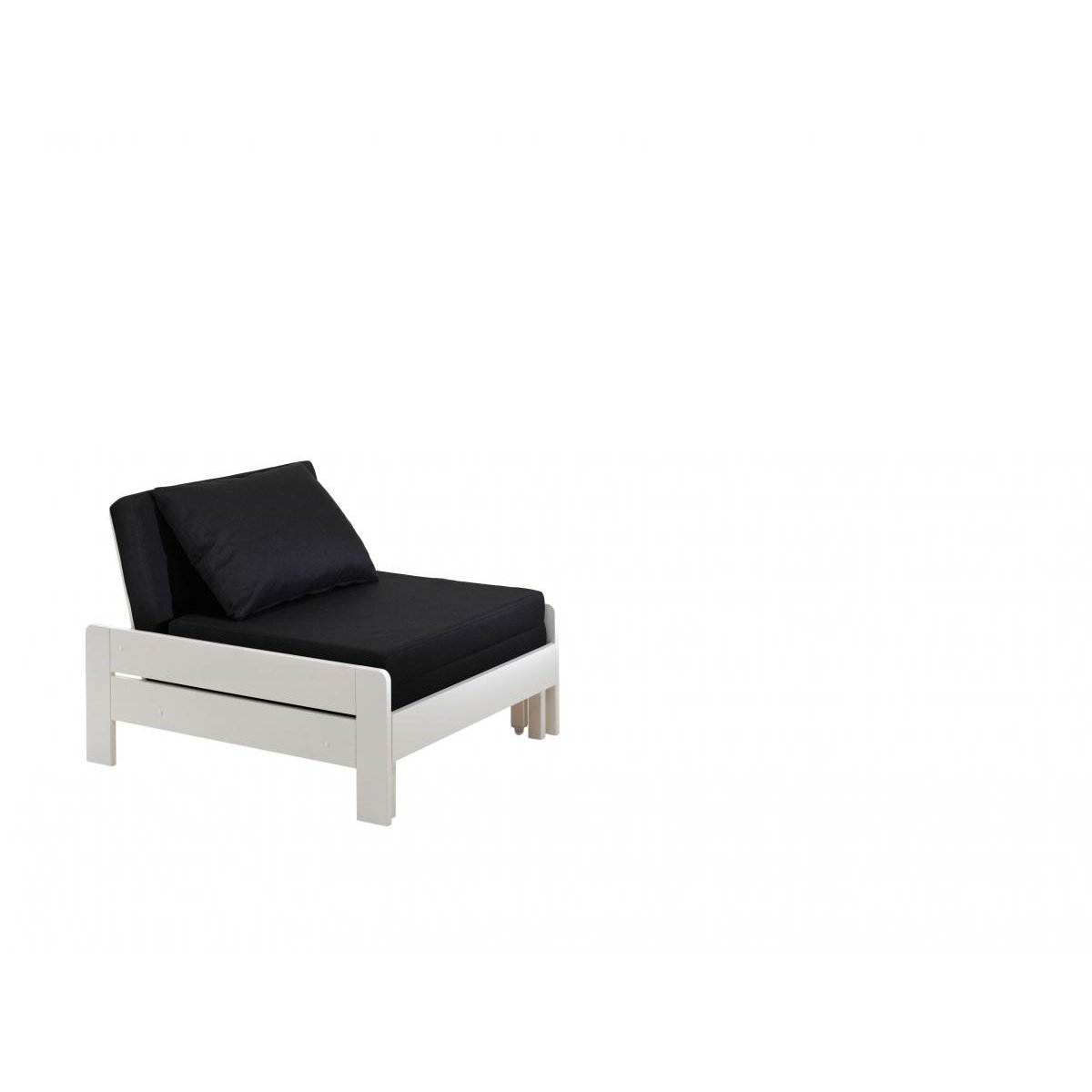 Pino-Combinaison lit Mezzanine Avec Fauteuil Blanc et Un Matelas Basic Cool 10x90x200 couleur unique, VIPACK