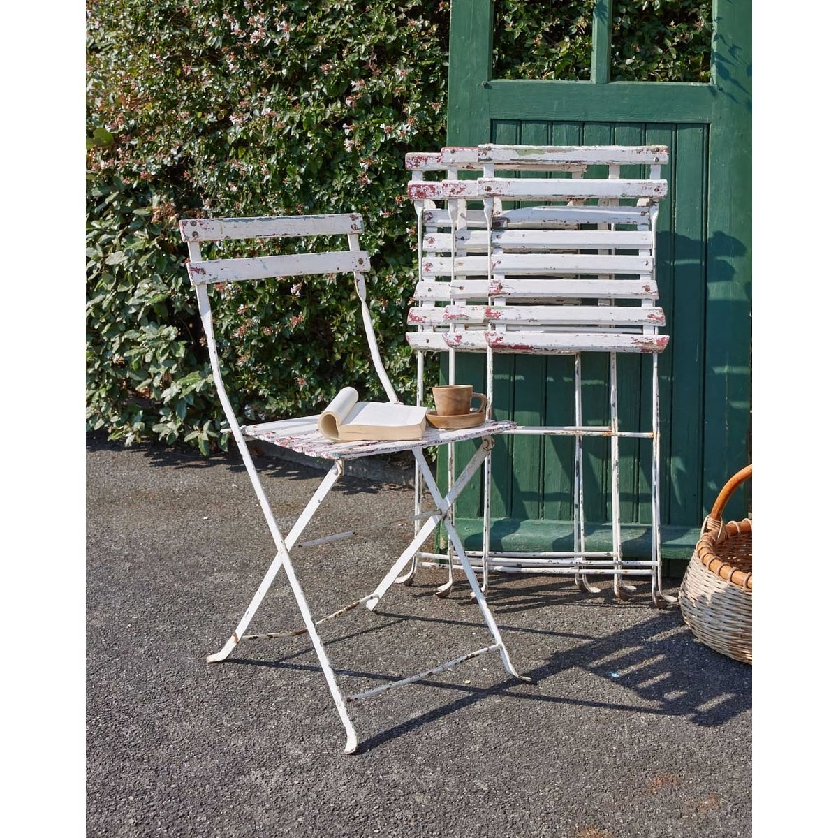 Lot de 4 chaises pliantes vintage Claude N°1441 - Bon état blanc, DEBONGOUT