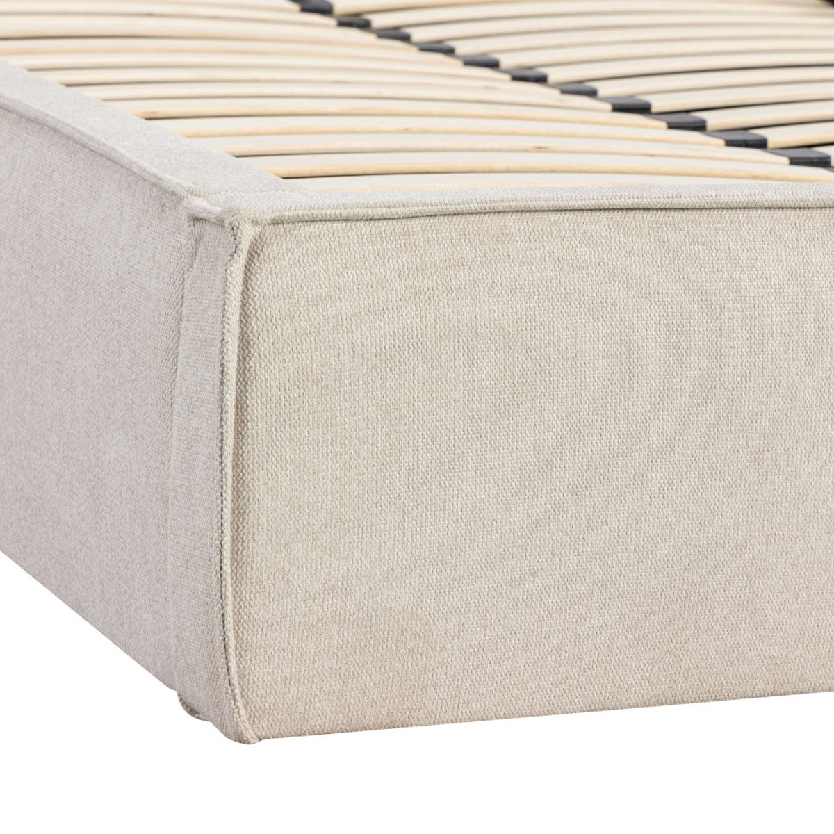 Lit coffre en tissu 160x200cm- LIBERIO beige, DRAWER