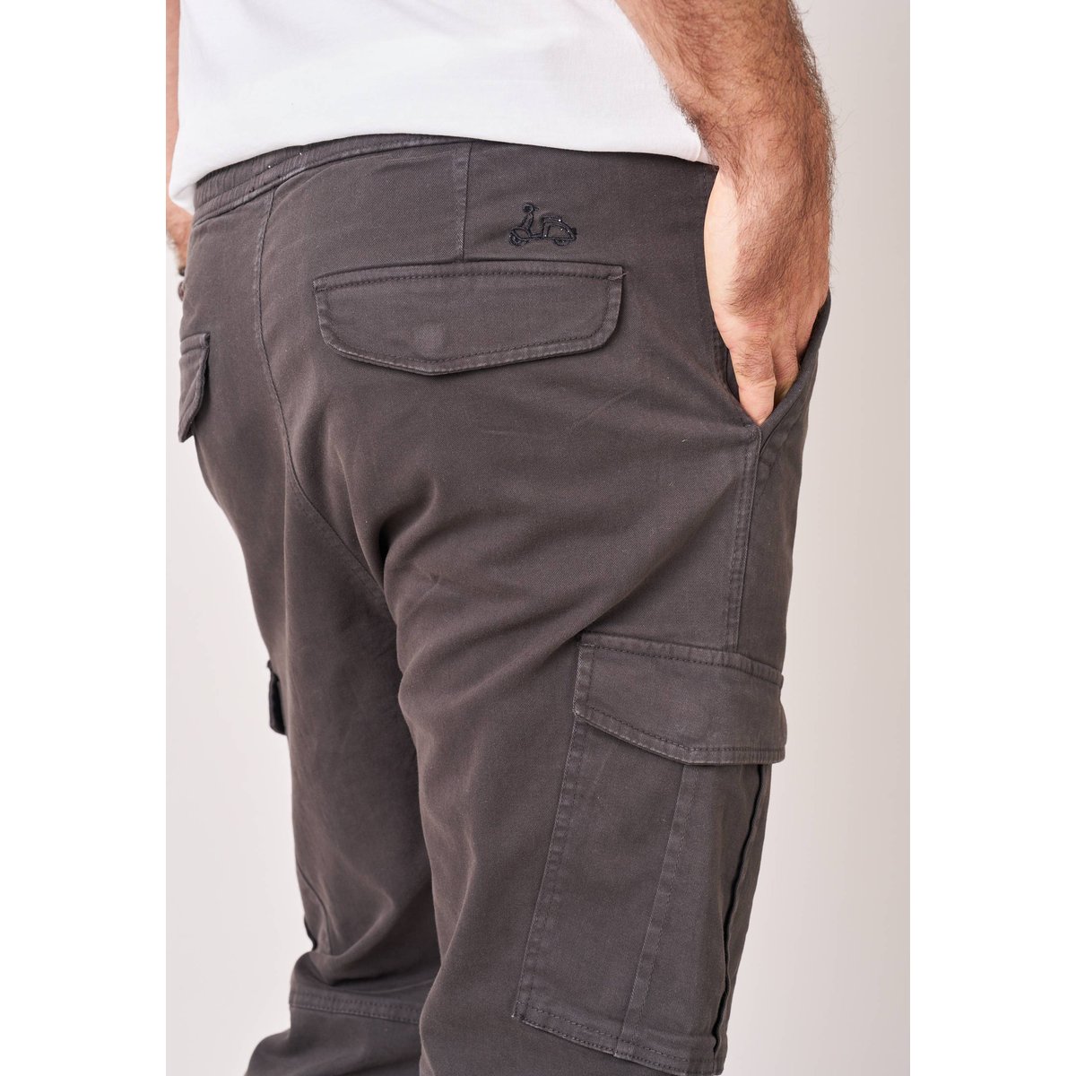 Pantalon regular homme twill DANY charcoal, DEELUXE