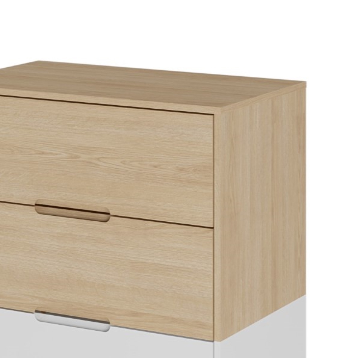 Commode 3 tiroirs DIXIE blanc et bois, AKITEN RETAIL