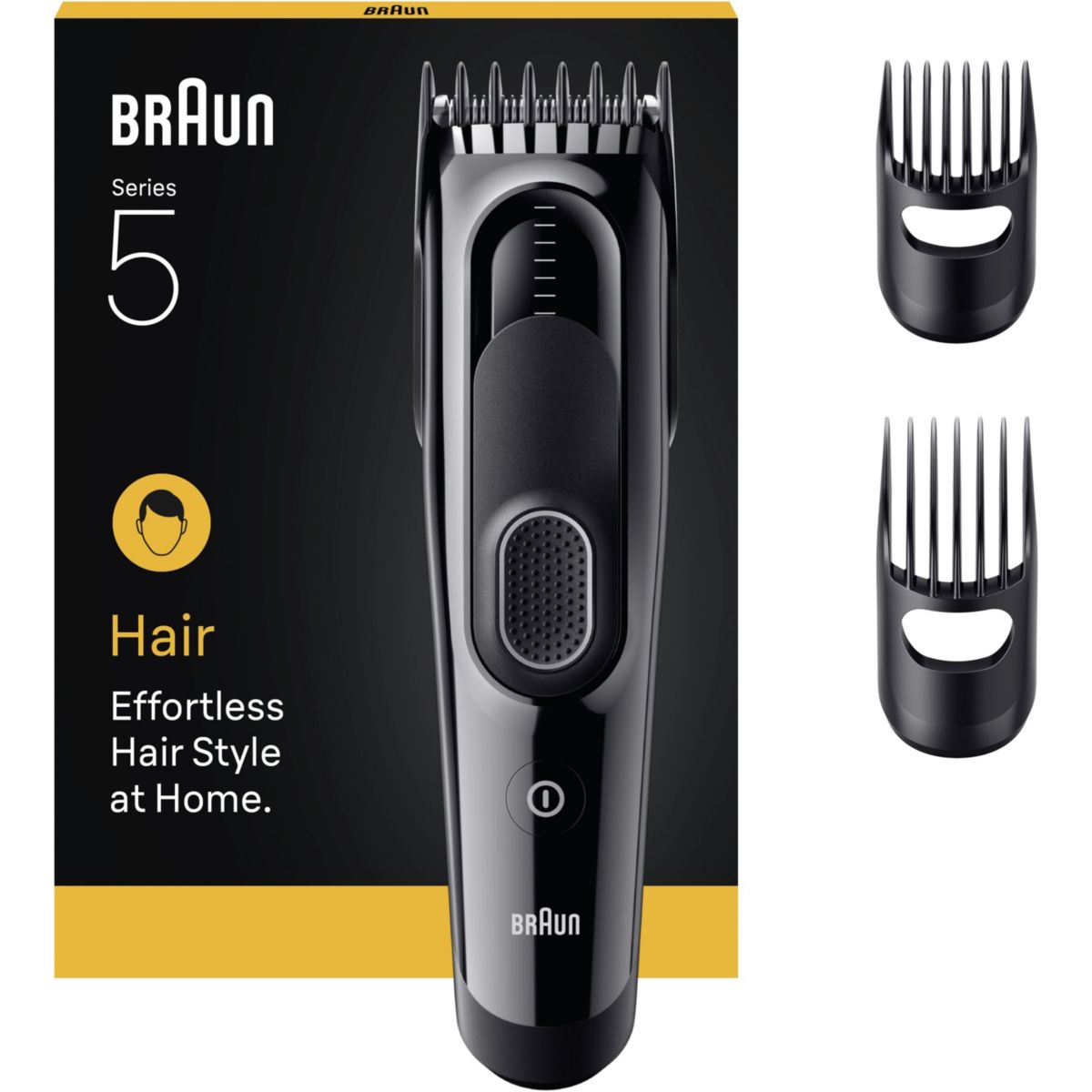 Tondeuse cheveux HC5530, molette réglable, 17 hauteurs de coupe, précision 3 mm, autonomie 50 mn couleur unique, BRAUN