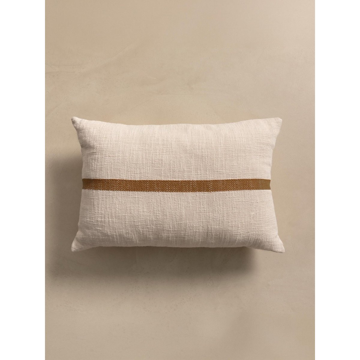 Coussin 100% Coton Rayures -EDA moutarde, KENAY