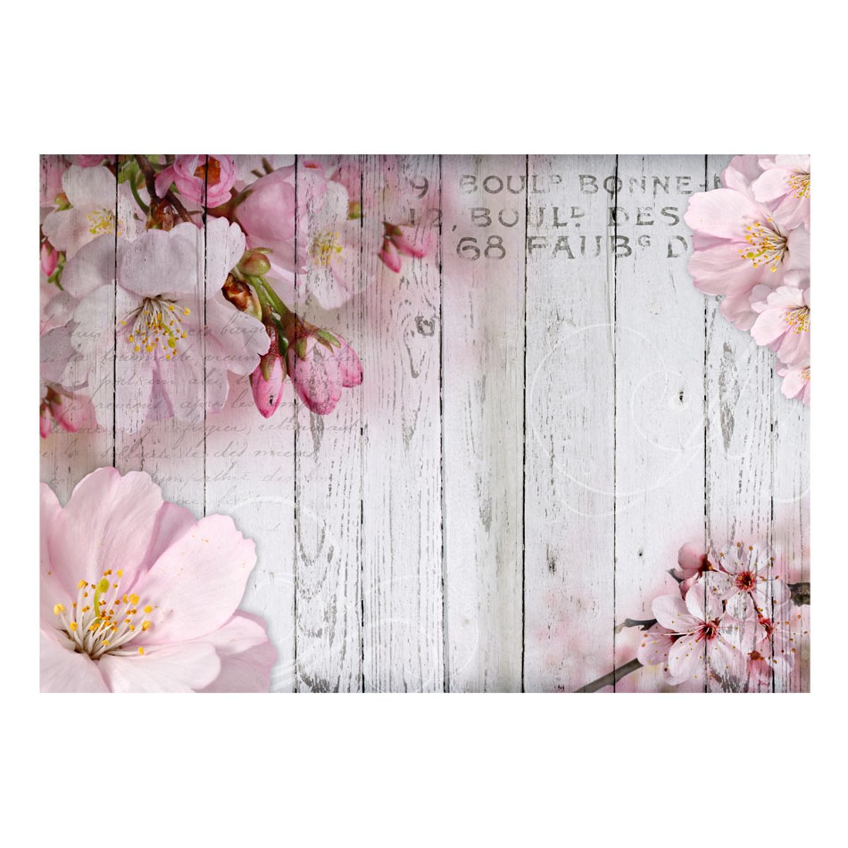 Papier peint intissé panoramique Fleurs Apple Blossoms blanc, EDEN