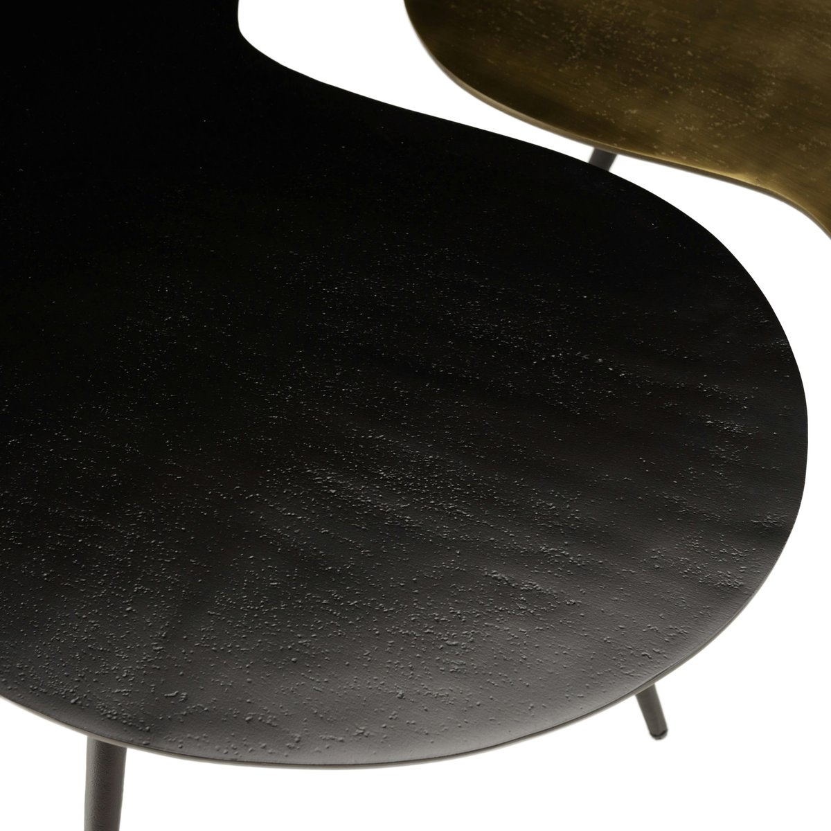 Table basse gigogne ovale métal noir et doré (lot de 2) ZALA doré, PIER IMPORT