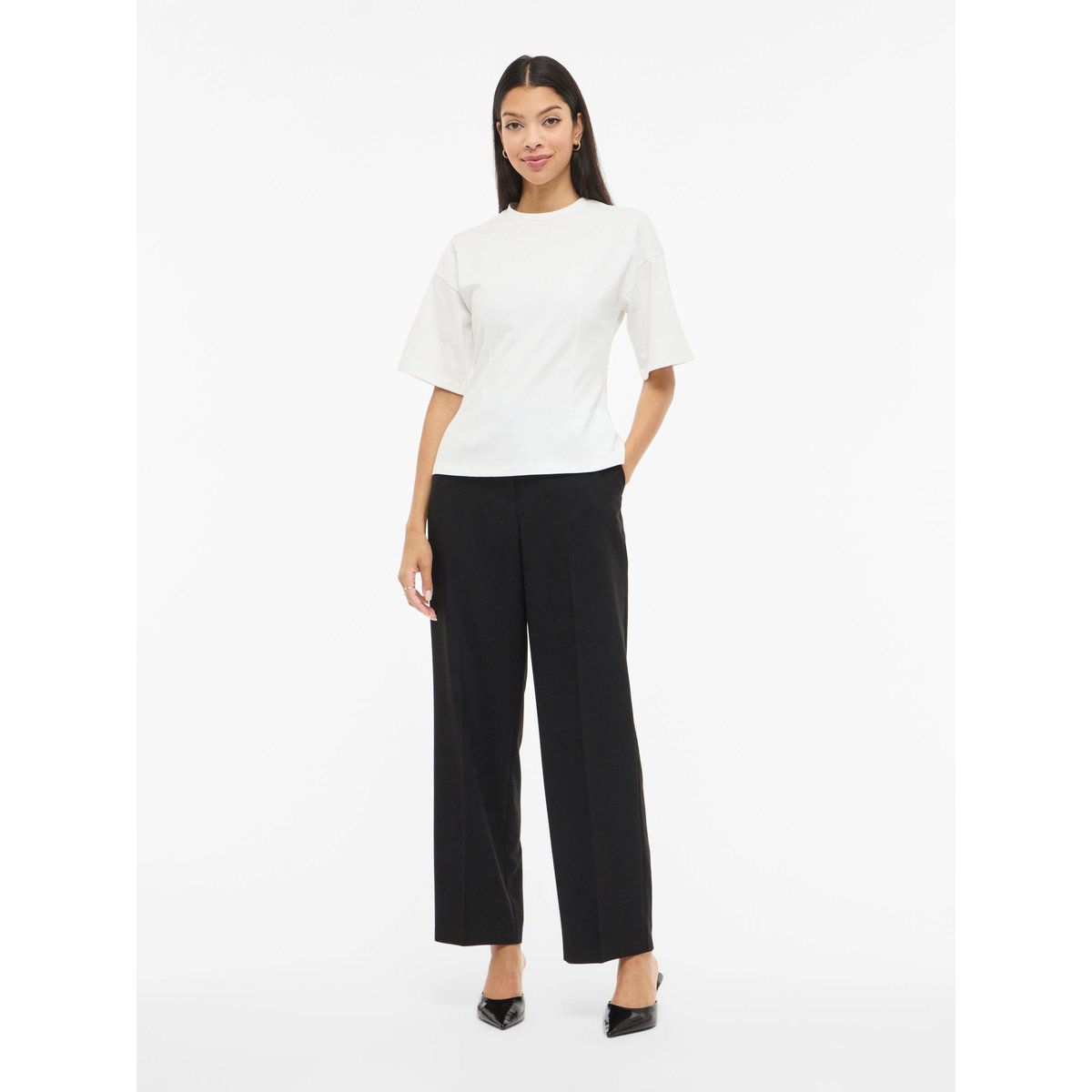 T-Shirt VIENDA - Col rond cloud dancer, VILA