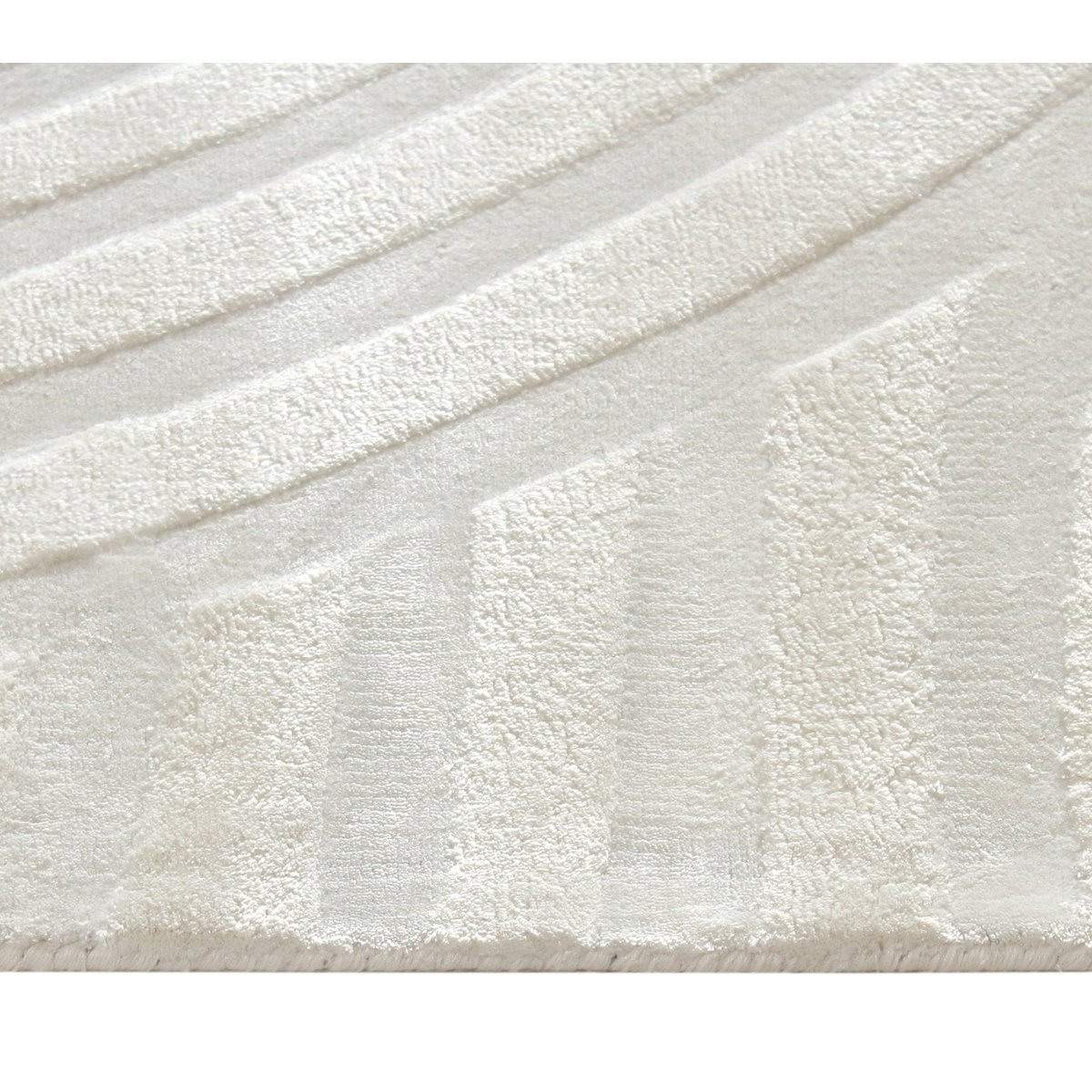 Tapis rectangulaire en viscose Dana blanc cassé, SIA HOME