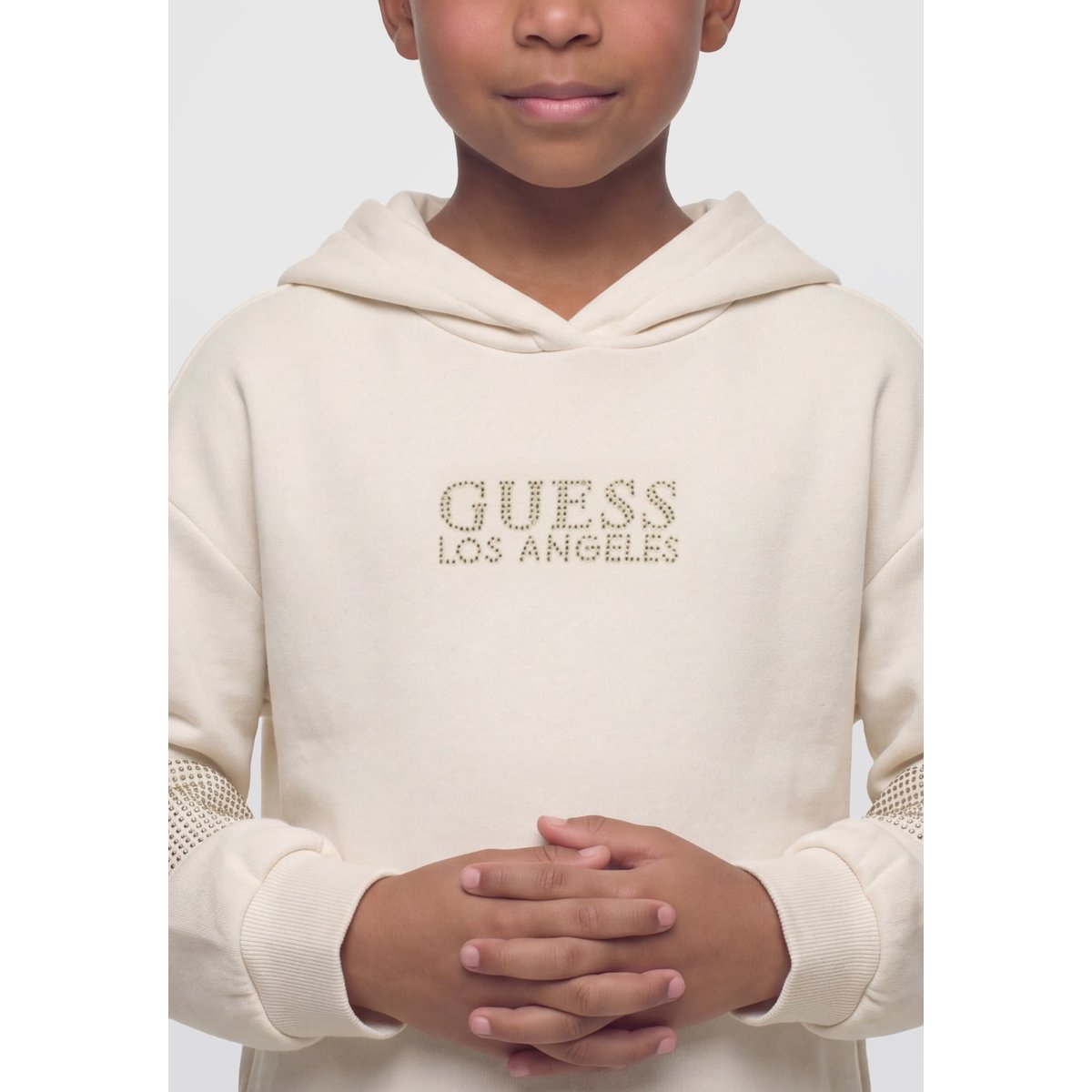 Robe En Coton À Capuche blanc, GUESS KIDS