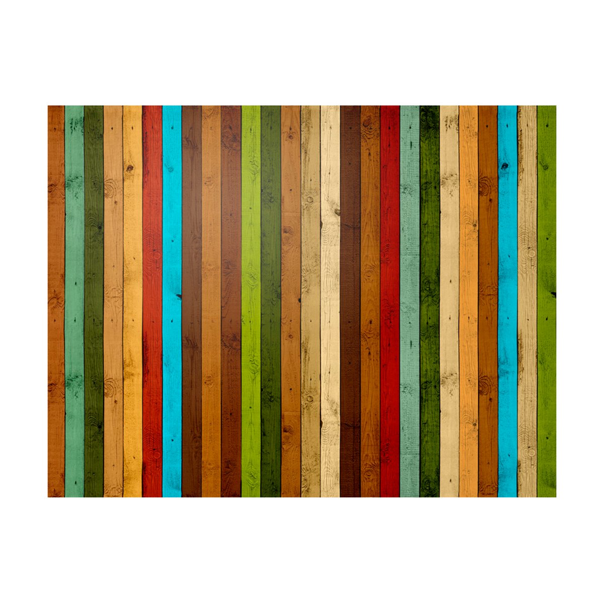 Papier peint intissé panoramique Wooden rainbow multicouleur, EDEN