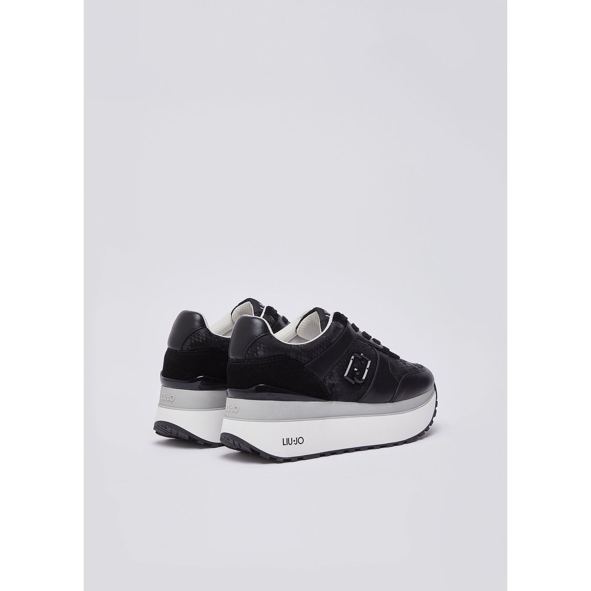Sneakers super plateforme effet python noir, LIU JO