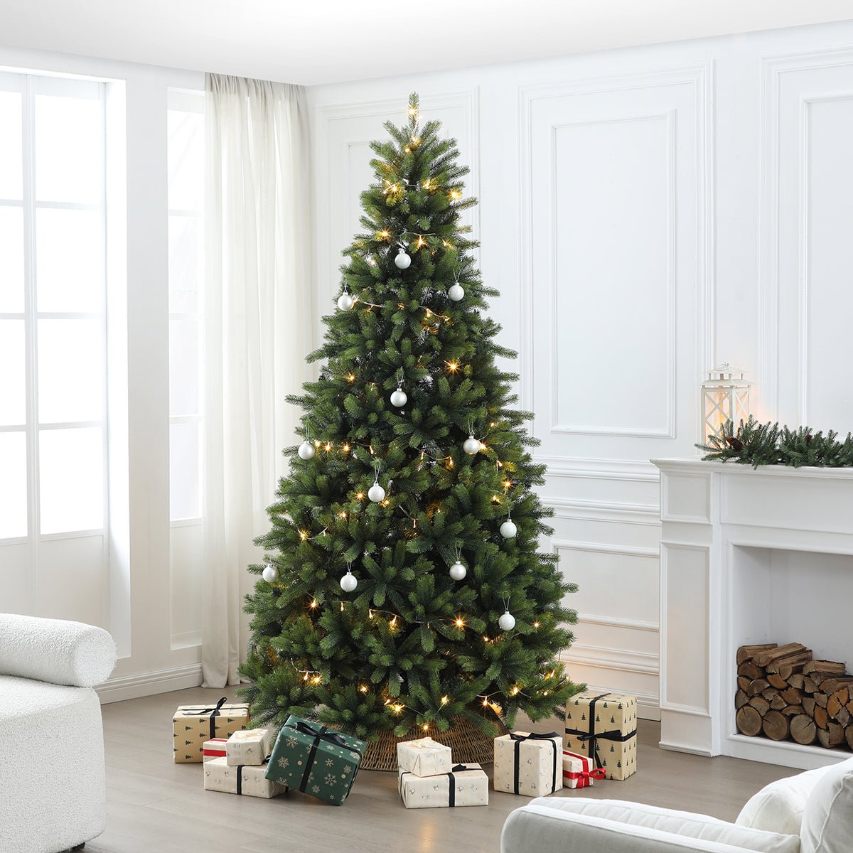 Set de 12 boules de noel en verre D6 NOËL blanc, SIA DECO