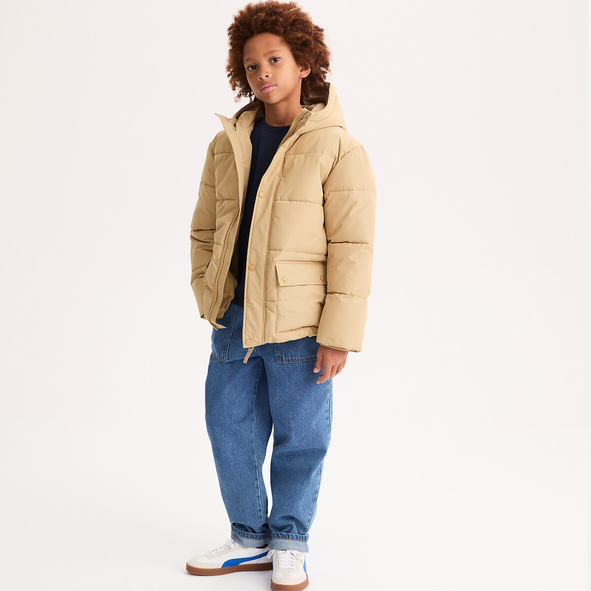 Doudoune hiver à capuche beige, LA REDOUTE COLLECTIONS