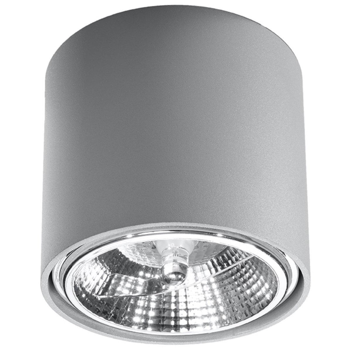 Plafonnier Aluminium Gris GU10/ES111 1 Tiube gris, EDEN