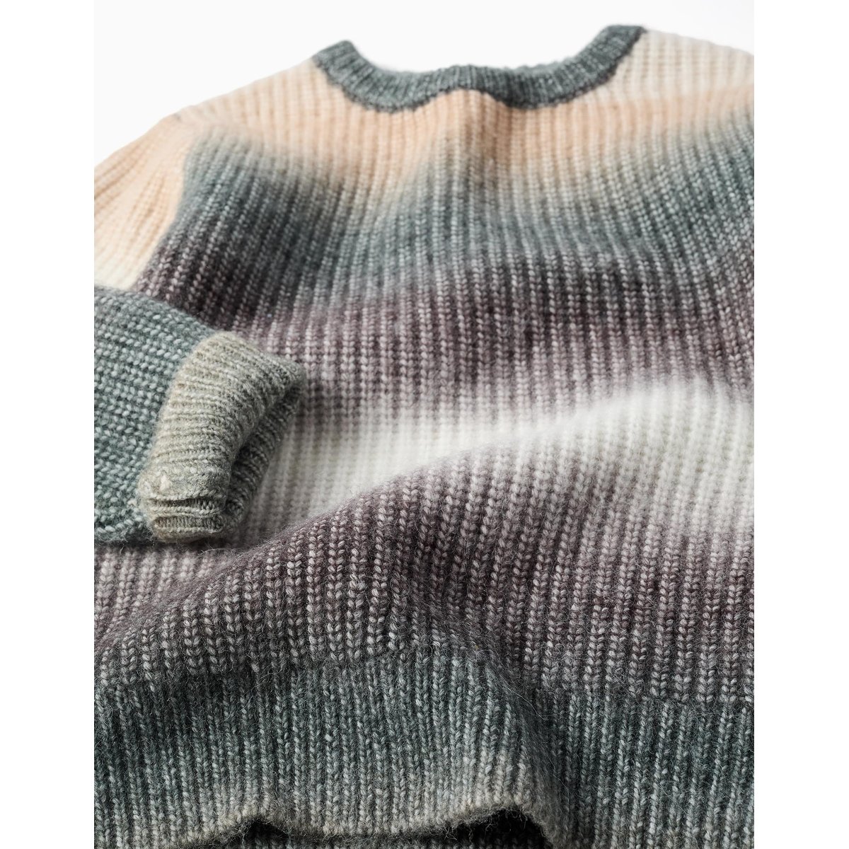Pull en maille épaisse avec effet dégradé vert foncé, ZIPPY