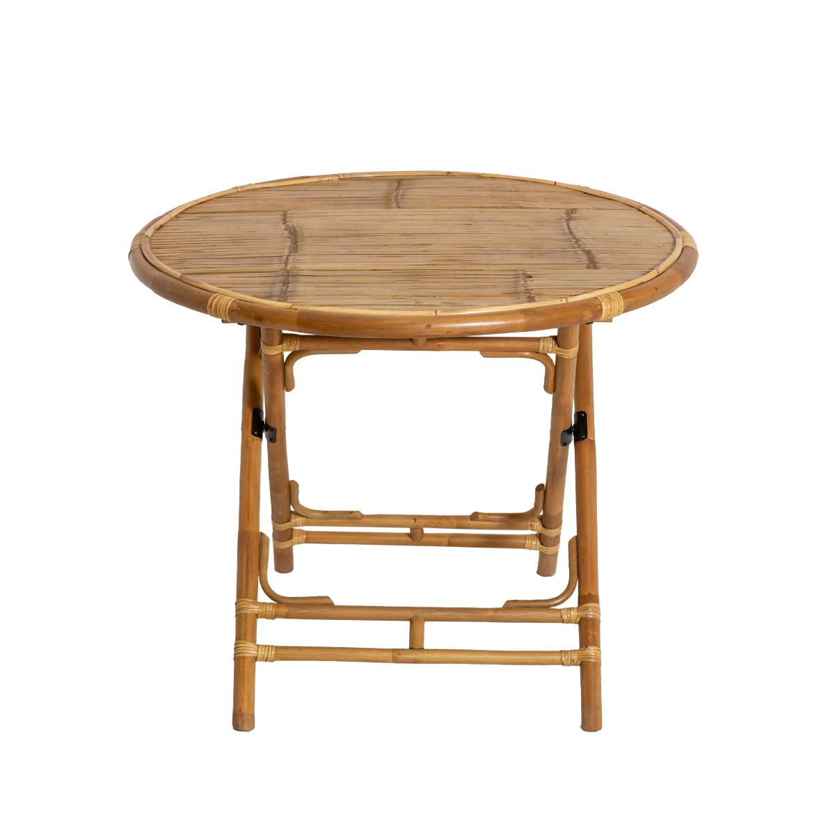 Table en bambou ronde SOLINE bois clair, MADE IN MEUBLES
