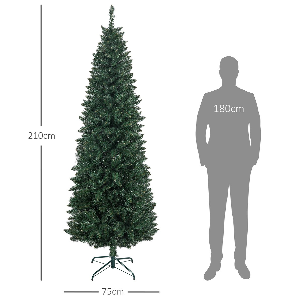 Sapin de Noël Plastique Vert vert, HOMCOM