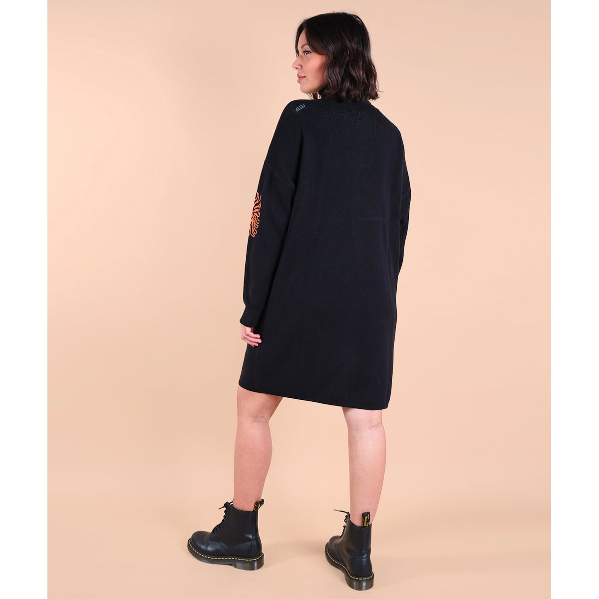 Robe en maille turtleneck demi zip SOUANE noir, OXBOW