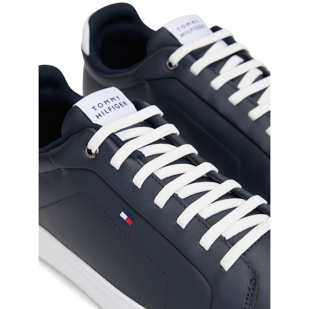 Baskets en cuir Icon Court Light Ess bleu marine, TOMMY HILFIGER