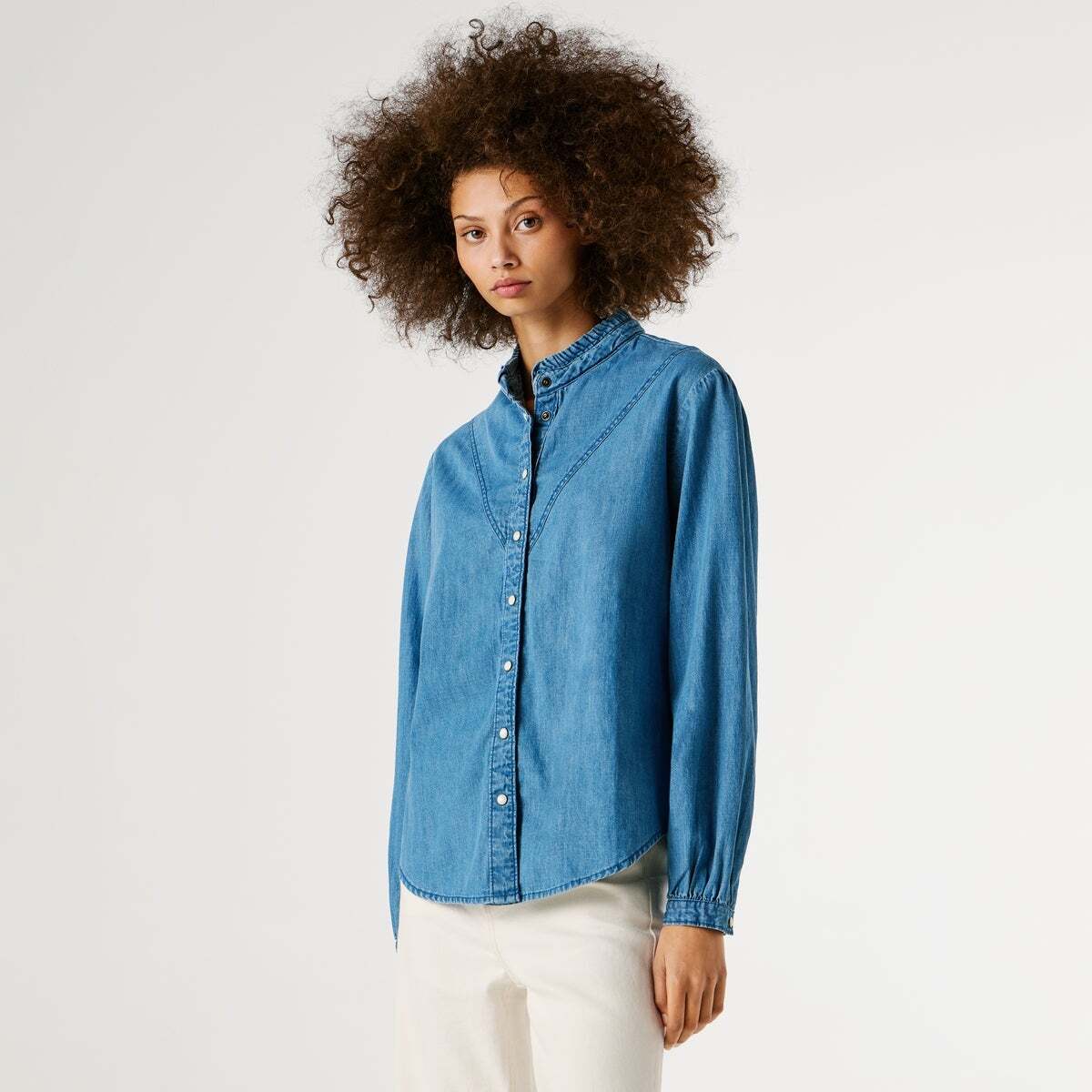 Blouse Coupe Regular En Denim pepe bleu propre, PEPE JEANS