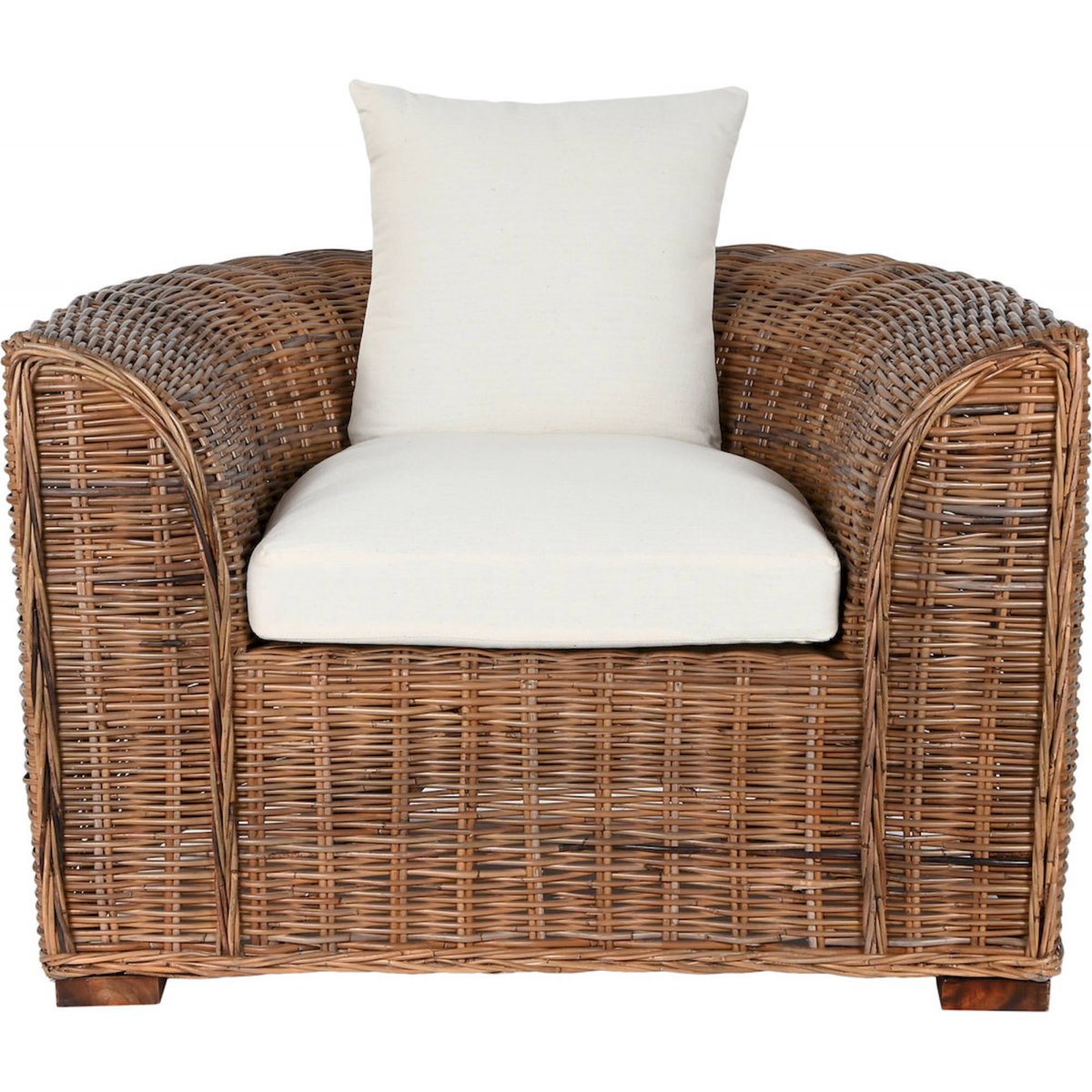 Fauteuil en rotin tressé pour salon Fibre outdoor 23 marron tressé naturel, RECOLLECTION