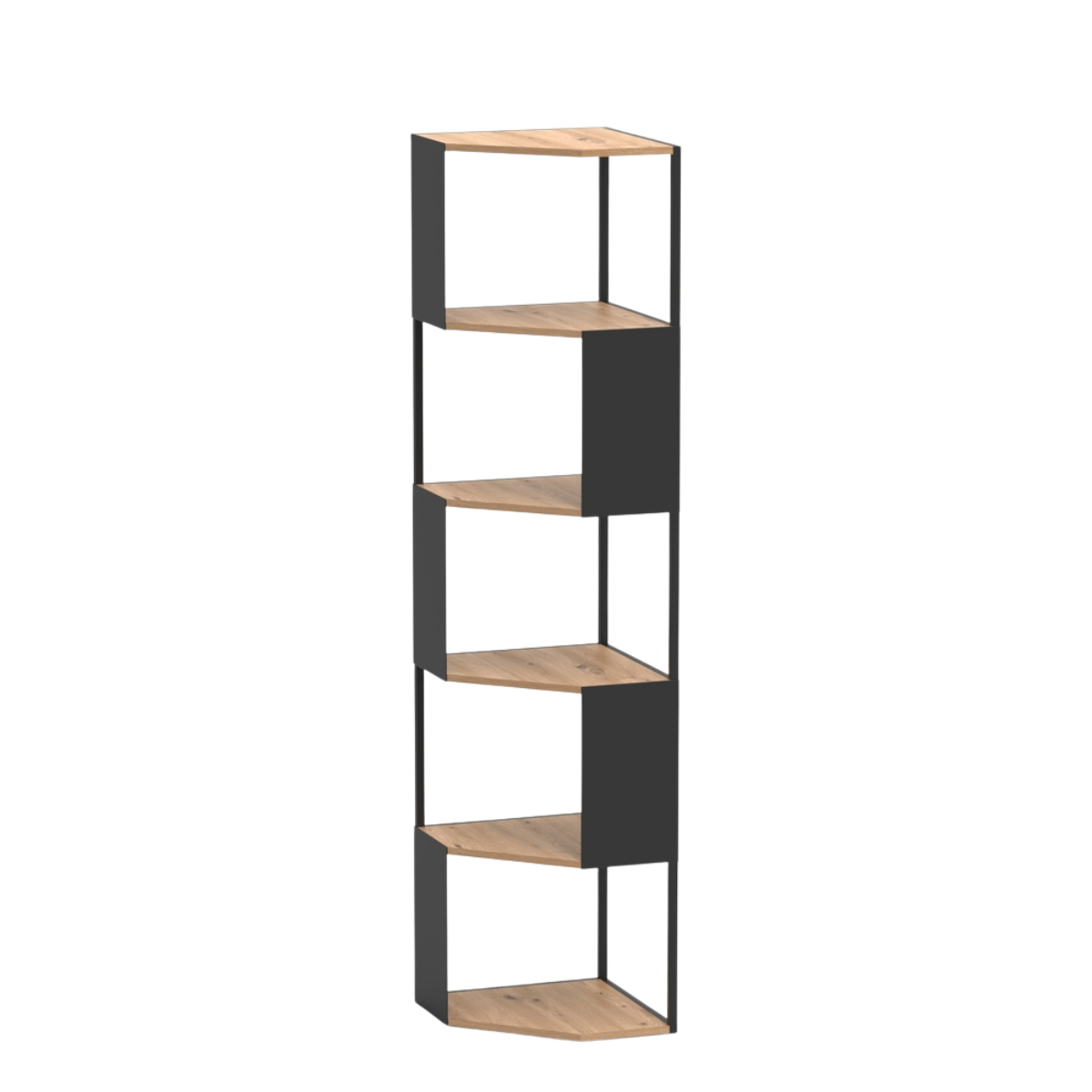 Etagère d'angle 5 niveaux EKLO bois clair, CALICOSY