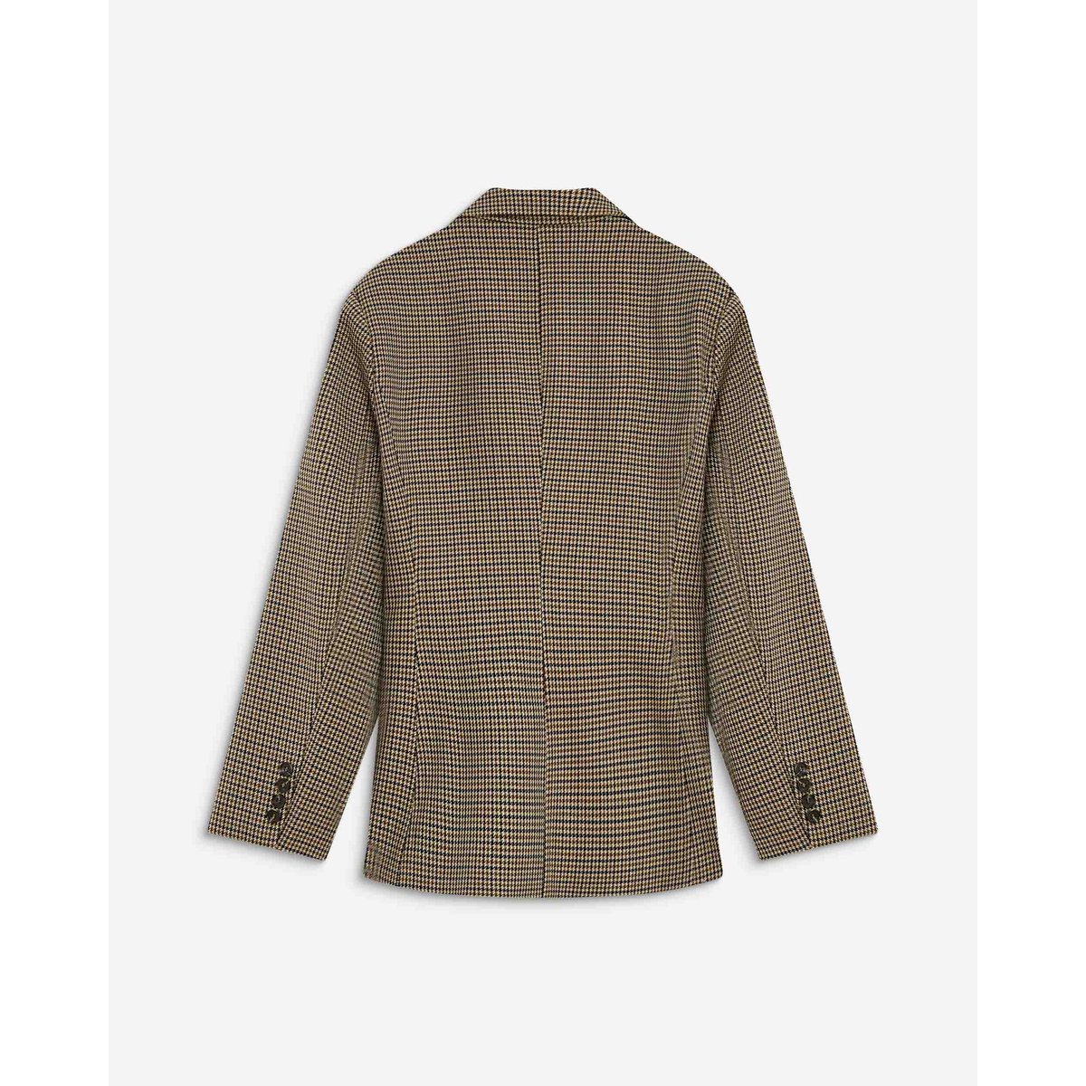 Blazer cintré croisé pied-de-poule beige Almond beige, GRACE AND MILA