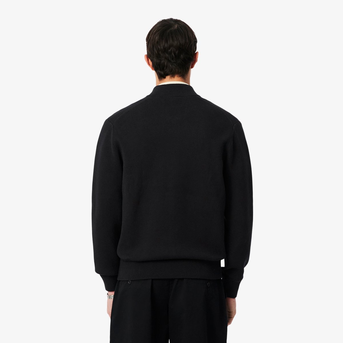 Bomber maille laine mélangée noir-031, LACOSTE
