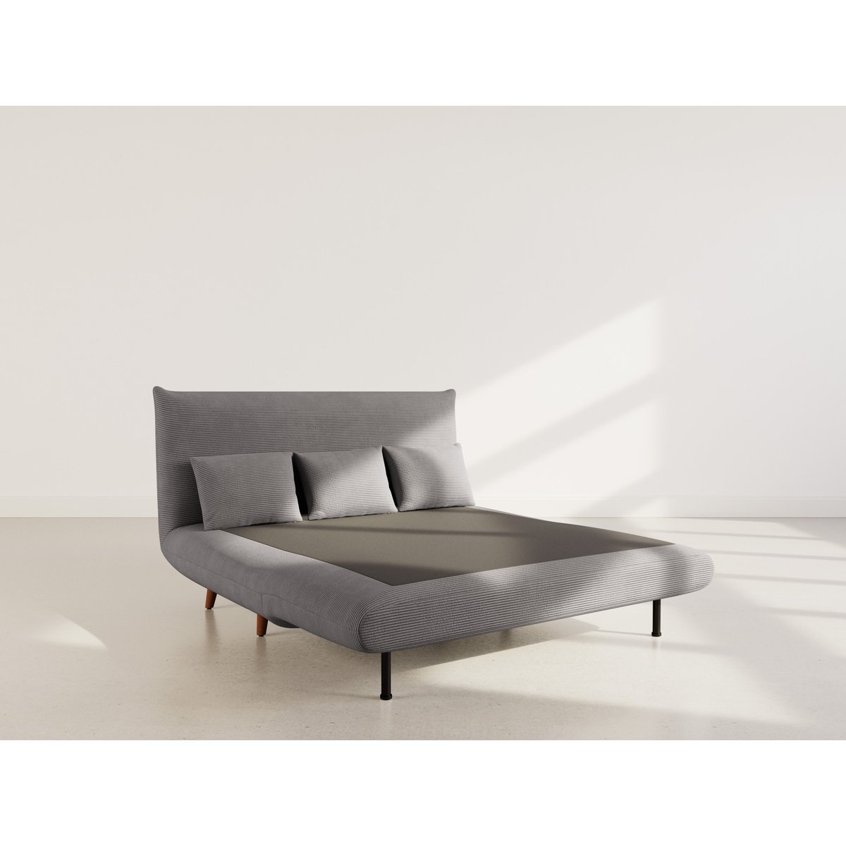 Banquette convertible clic-clac 2 places, LUMI gris, BEST MOBILIER