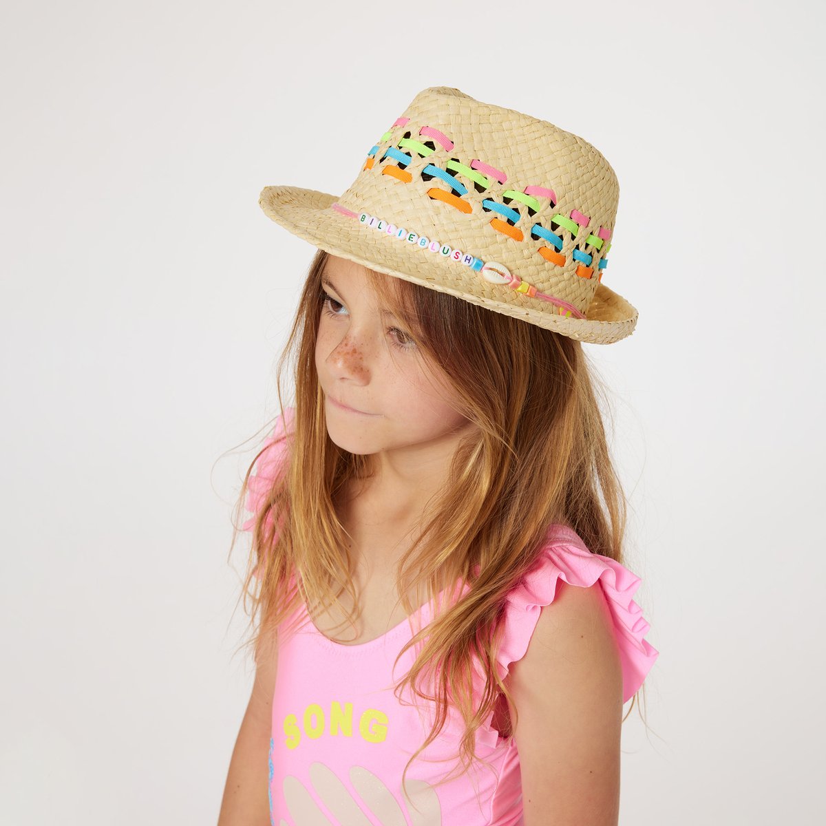 Chapeau tressé à rayures multico, BILLIEBLUSH