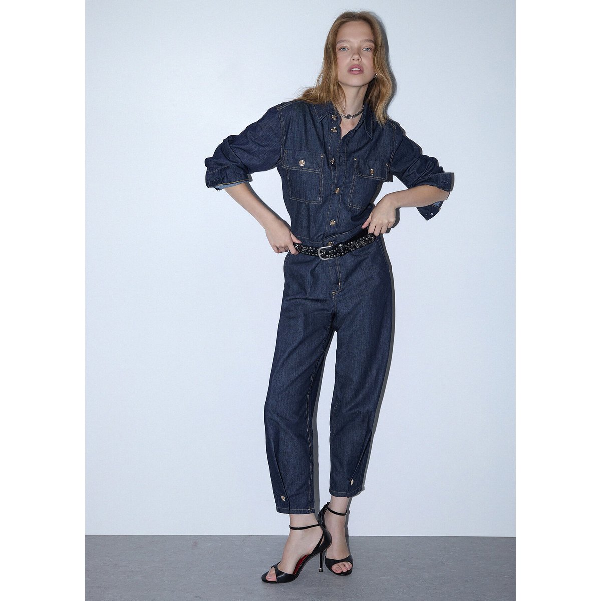 Combinaison longue en denim délavage normal, LIU JO