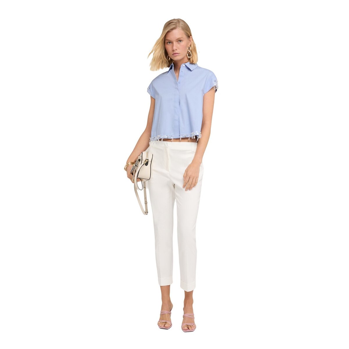Chemise boxy avec pierres light - blue, MOTIVI