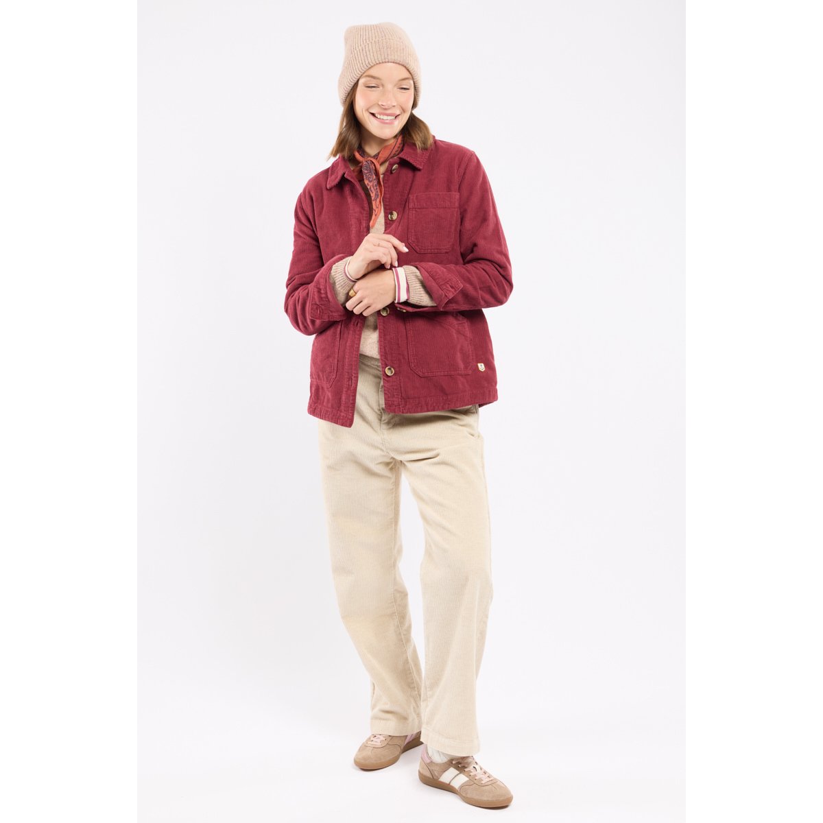 Veste pêcheur Héritage - velours betterave, ARMOR-LUX