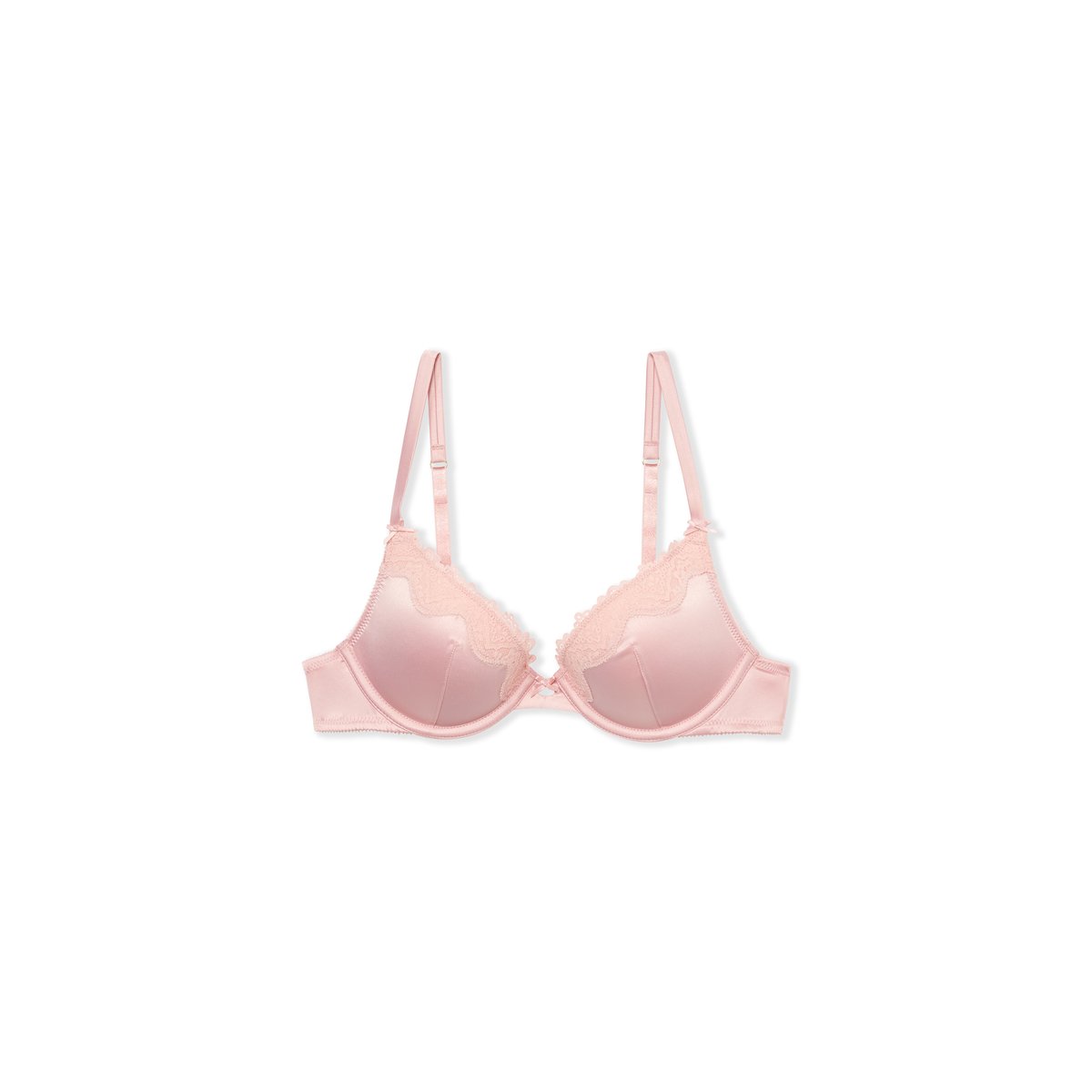 Soutien-gorge N.2 - Le push-up plongeant satiné CHUCHOTEE rose poudre, ETAM