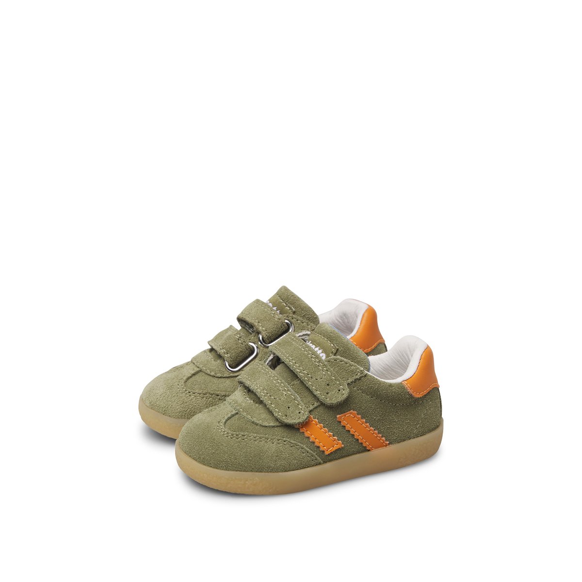 Baskets en cuir et suède VIMBY VL. kaki-orange, FALCOTTO