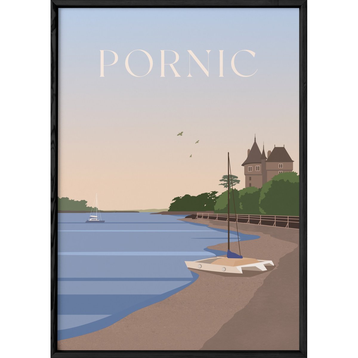 Affiche ville Pornic blanc, L'AFFICHERIE